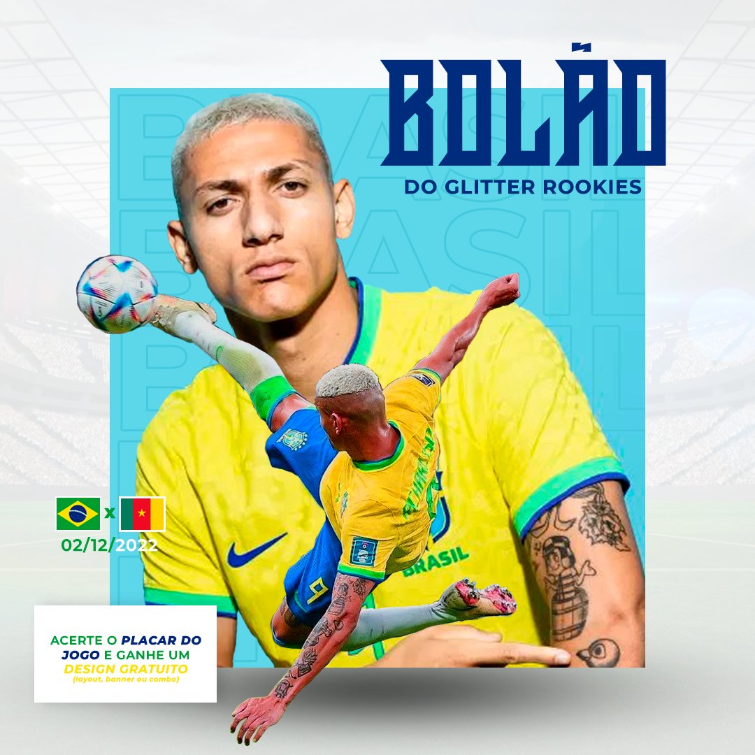 🇧🇷Bolão em comemoração ao avanco da seleção na Copa do Mundo!

E como vai funcionar? Basta comentar aqui sua aposta para o placar, quem acertar ou se aproximar do resultado ganha um design gratuito!!

Mas não se esqueça de estar nos seguindo, dar fav e rt aqui e marcar um amigo!