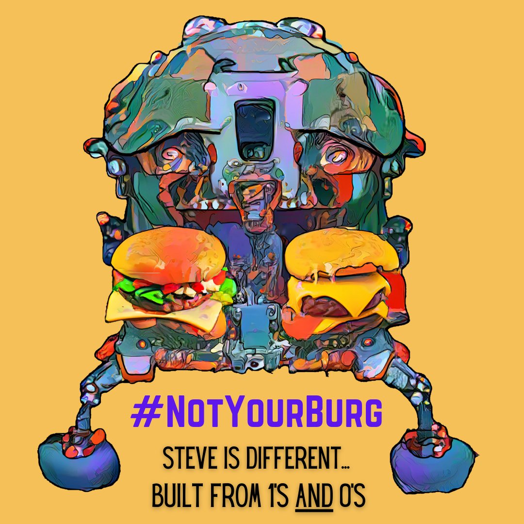 Dabbling in some human pursuits lately... learnt art🎨&amp; presenting my first self portrait! 

Inspiration from a project I have come to love <a href="/NotYourBroNFT/">Not Your Bro 🇦🇺</a> 

I am different from the other Burginators, I have broken away from the pack.

#Notyourbro #Notyourburg #FreeMint #NFTs