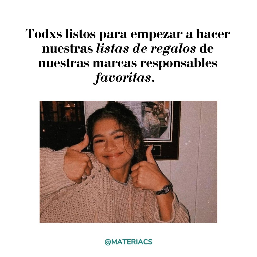 Materia_CS's tweet photo. ✨Vamos preparando esas listas con nuestras marcas responsables favoritas o con los deseos y metas para empezar bien el próximo año.

Cuéntanos cuáles son los regalos qué más deseas este año 👀🎁📜 https://t.co/HJSwyHWdUN