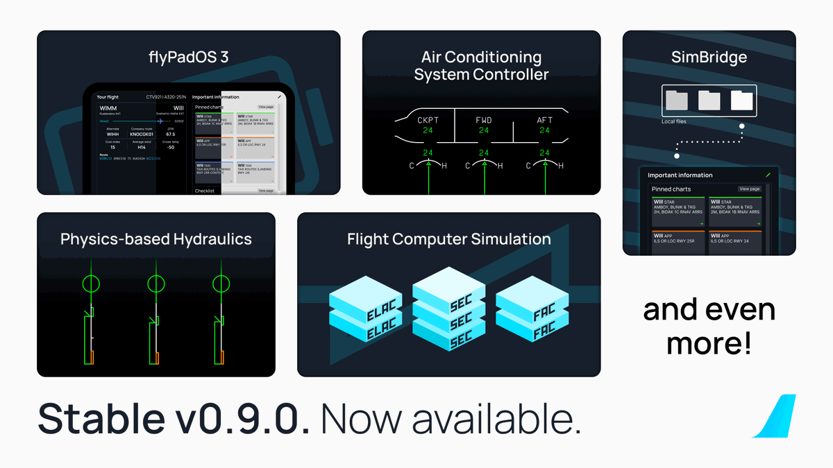 Flybywire simulations on twitter stable version 0 9 0 we are happy to
