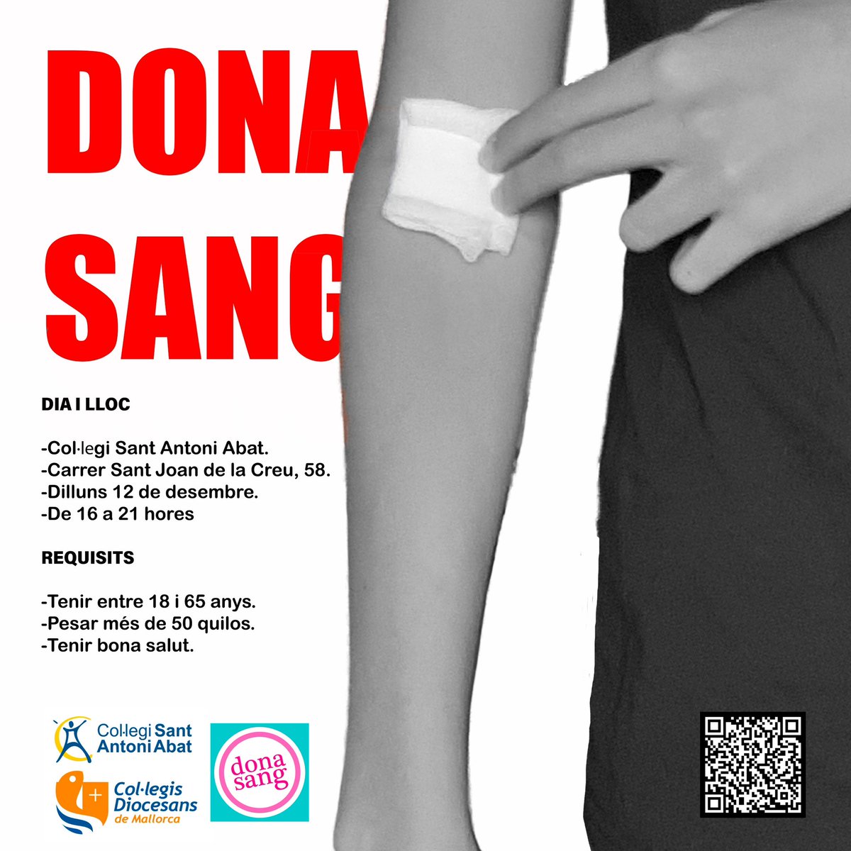 Col·legi Sant Antoni Abat (@csantantoniabat) on Twitter photo Els alumnes de 3r ja tenen preparada la 1a campanya de donació de sang d’aquest curs.
Serà dia 12 de desembre de 16 a 21 hores al Col·legi Sant Antoni Abat. 
Per demanar cita ho podeu fer a l següent enllaç:
reservaweb.viday.es/#/client/60014…
Vos hi esperam!
<a href="/donasangbalears/">Banc de Sang i Teixits</a> Els alumnes de 3r ja tenen preparada la 1a campanya de donació de sang d’aquest curs.
Serà dia 12 de desembre de 16 a 21 hores al Col·legi Sant Antoni Abat. 
Per demanar cita ho podeu fer a l següent enllaç:
reservaweb.viday.es/#/client/60014…
Vos hi esperam!
<a href="/donasangbalears/">Banc de Sang i Teixits</a>