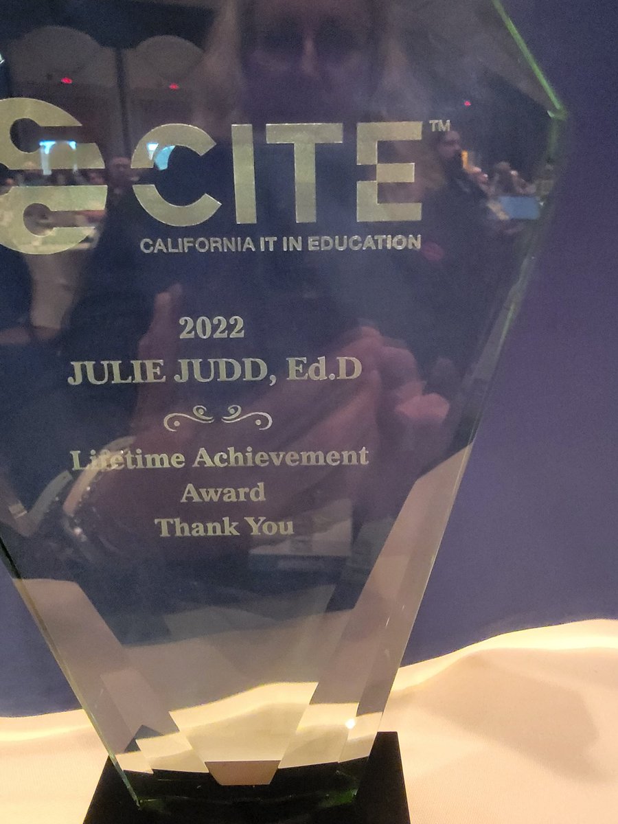Thank you to the CITE Board of Directors, Andrea Bennett, CITE staff, and the membership for this amazing and humbling recognition. Thank you to the VCOE leadership for their support of our work in technology Services! #CITE2023 #livingthedream #venturacoe