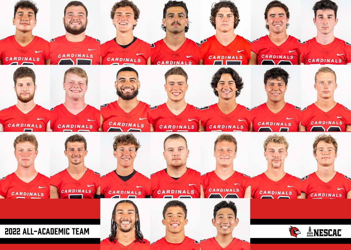 Congrats to our 24 student-athletes named to the NESCAC Fall All-Academic Team‼️

#RollCards 🔴⚫️🔴⚫️