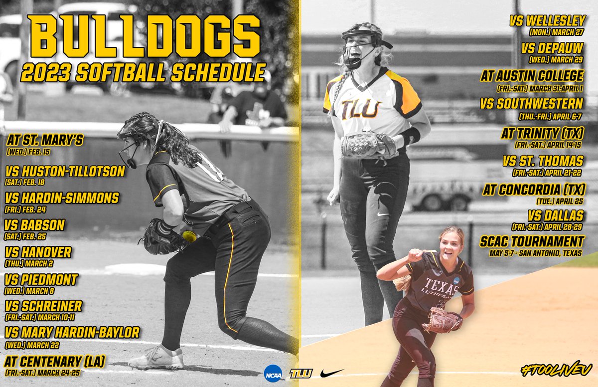 TLUsoftball's tweet photo. 𝐈𝐭'𝐬 𝐡𝐞𝐫𝐞.

Bulldog Parties are back before you know it! 🥳

🗞️: https://t.co/yekSfSpVQd
🗓️: https://t.co/qmdQr4bZbT

#TooLiveU | #PupsUp https://t.co/DSNBiX5rFV