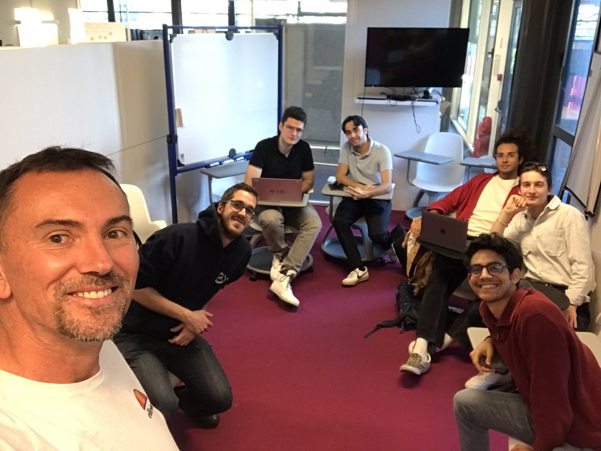 I am delighted to announce that I am now teaching #innovation and #entrepreneurship at <a href="/PolytechNSophia/">Polytech Nice Sophia</a>. These are all talented data scientists and fintech masters students who I am helping develop ideas into projects.
