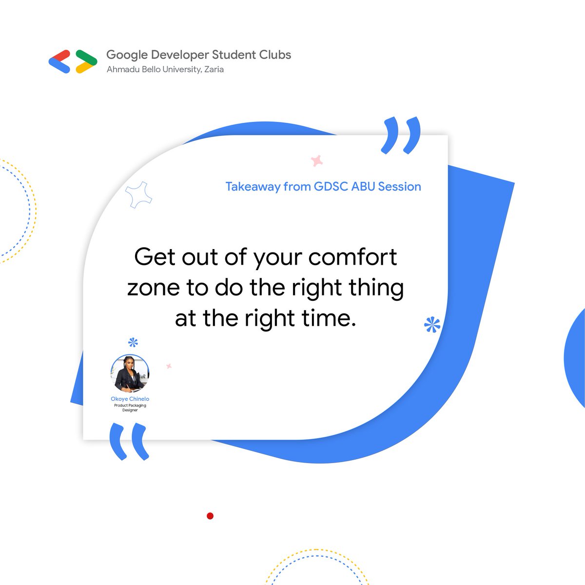 gdg_abu's tweet photo. Did you miss our last #Techtalkseries? 

Catch up with some key takeaways from our speakers during our last tech talk series on PERSONAL BRANDING 

[A Thread]

#techtalkseries #GDSCSSA #GDSCABU #personalbranding #branding #positioning #development #personaldevelopment https://t.co/F3QZ2tnaqH