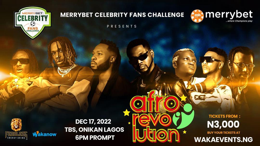 DAMIADENUGA's tweet photo. December 17th, come ready to battle with your favorite celebrities at the #MerryBetCelebrityFC Fans Challenge. If you love your club and you love Nigerian entertainment, you cannot miss this event. https://t.co/Y9RweNWpTO