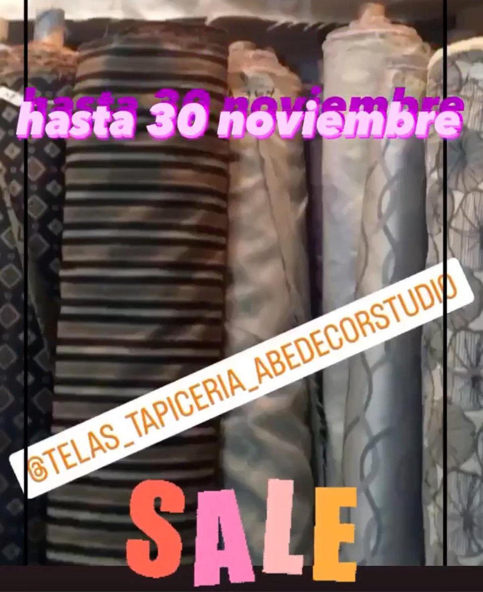 #descuentosespeciales #30denoviembre #telasparamuebles #telasparatapizar #telasestampadas #telascoloridas #tapizados #cojinesdecorativos
#abedecorstudio
#ccpaseolasmercedes
#telasparacortinas #confecciondecortinas #papeltapiz #pisosdevinil #wallpanel #revestimientodeparedes