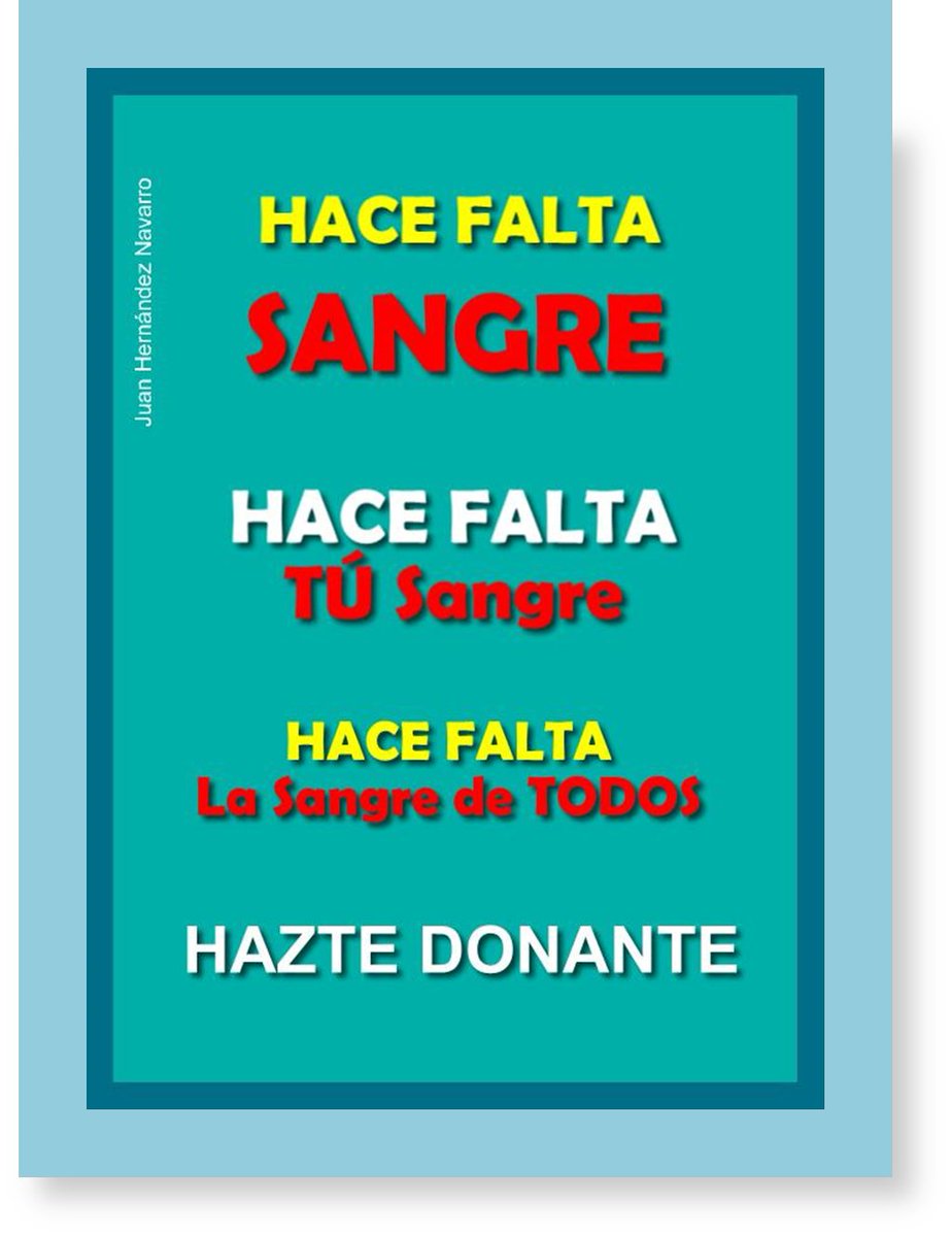 LO DICEN EN LA TELEVISIÓN.
LO DICEN LOS MÉDICOS Y SANITARIOS.
Y AHORA TE LO RECUERDO YO con UN CARTEL.

HAZTE DONANTE Y SALVA VIDAS.

"Al bien hacer jamás le falta premio"
Nos decía: (Don Quijote de la Mancha)