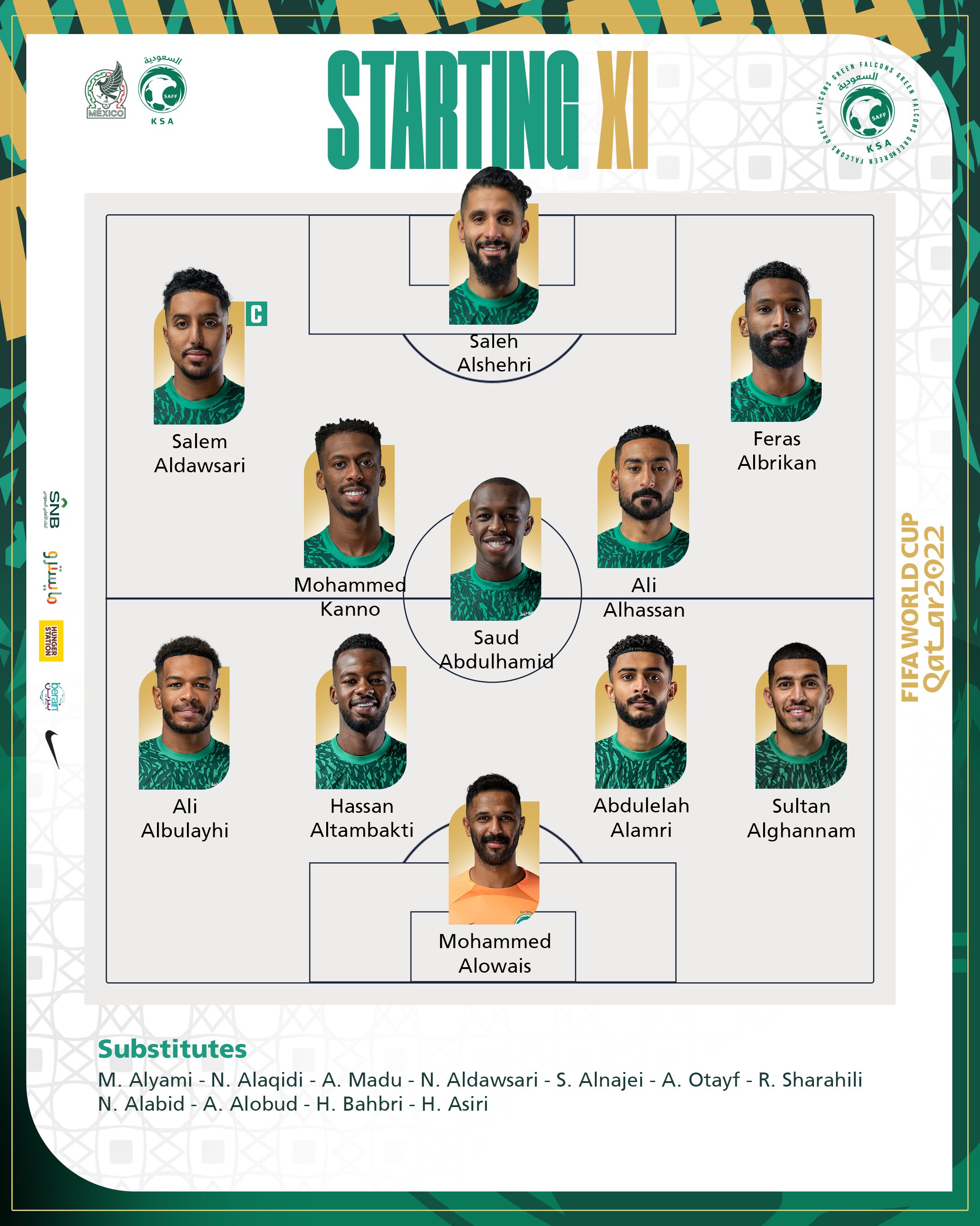 ¡ALINEACIÓN DE ARABIA SAUDITA!