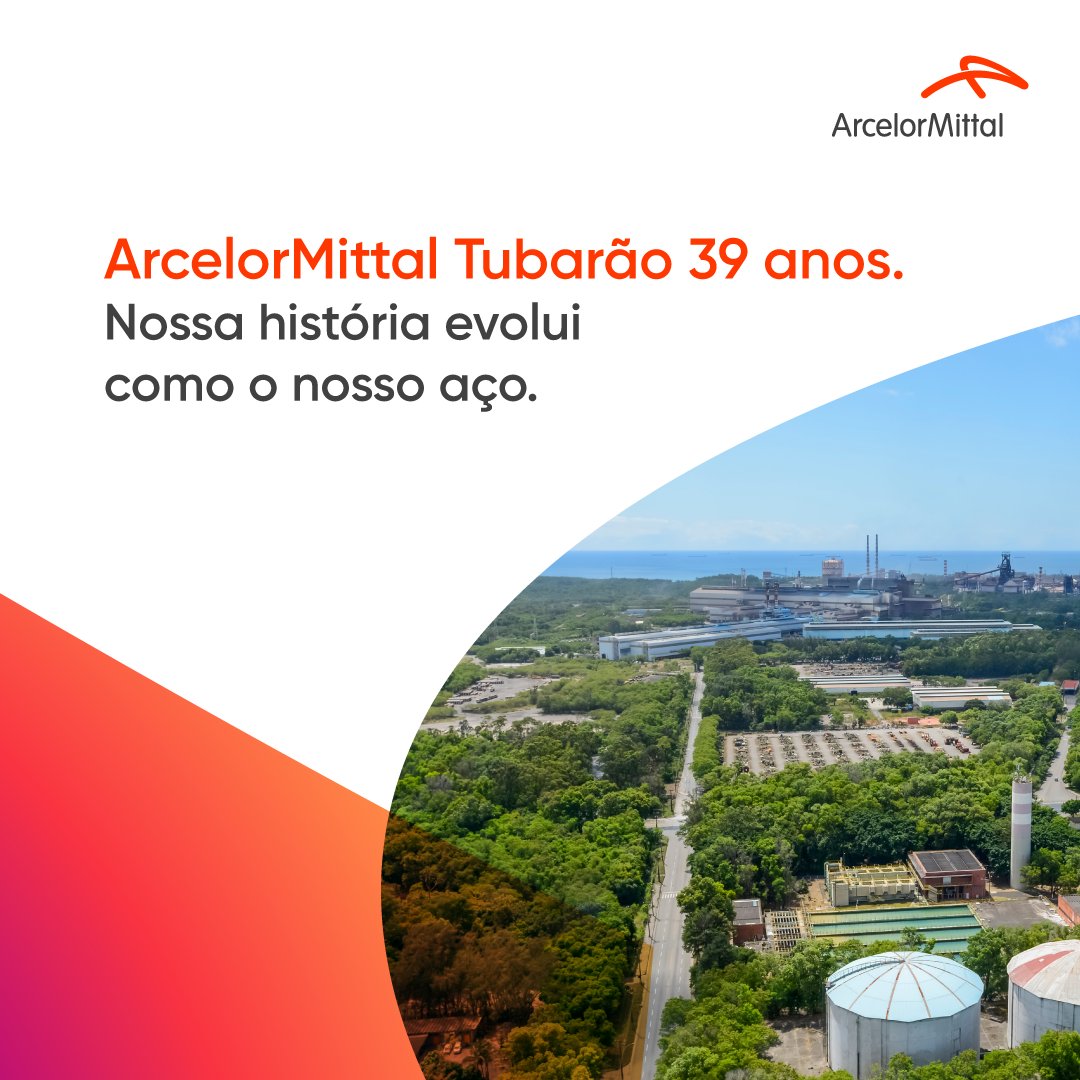 ArcelorMittalTB's tweet photo. Hoje é dia de agradecer a todos que contribuem com a evolução da nossa história.
#ArcelorMittalTubarão #Indústria #Aço #Aniversário #39Anos #História https://t.co/qGmuiiSXHj