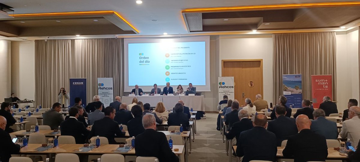 Aehcos's tweet photo. Da comienzo la asamblea general extraordinaria, gracias a @HigueronResort por acogernos 👏 https://t.co/UYS0gUR9IC