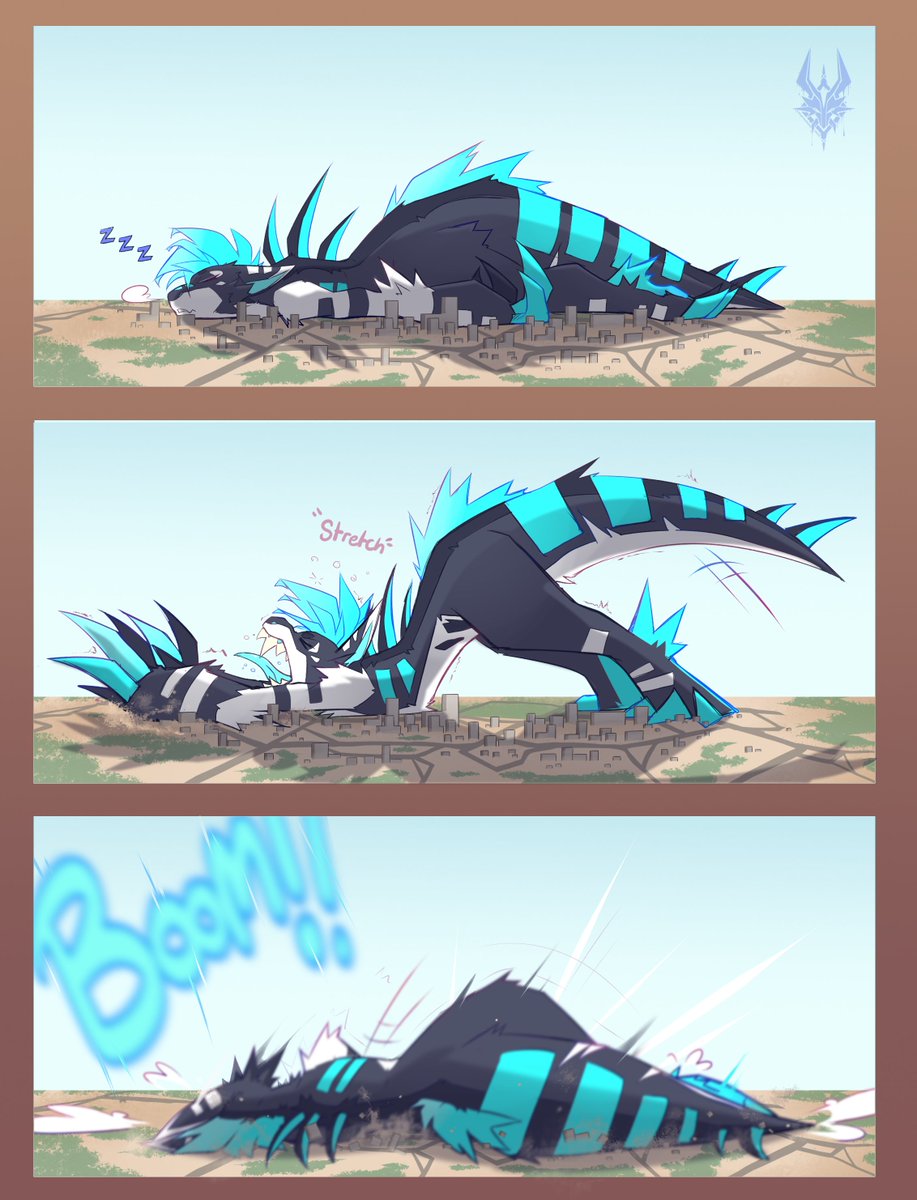 In her deference the city should of moved 
(Kaiju monstea piece)