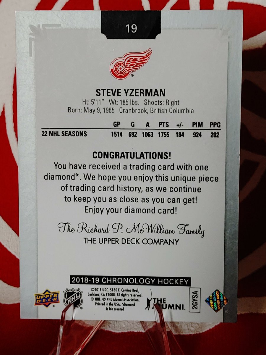 CLESSTER33's tweet image. 18/19 #yzerman Diamond Relic