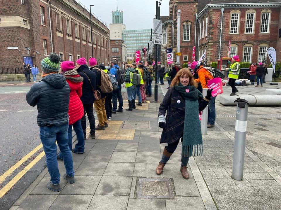 brilliantly warm , funny and on-message picketline <a href="/UCUNUbranch/">UCU Northumbria - SHY BAIRNS GET NOWT!</a> which I attended as a retiree (not retard)!
