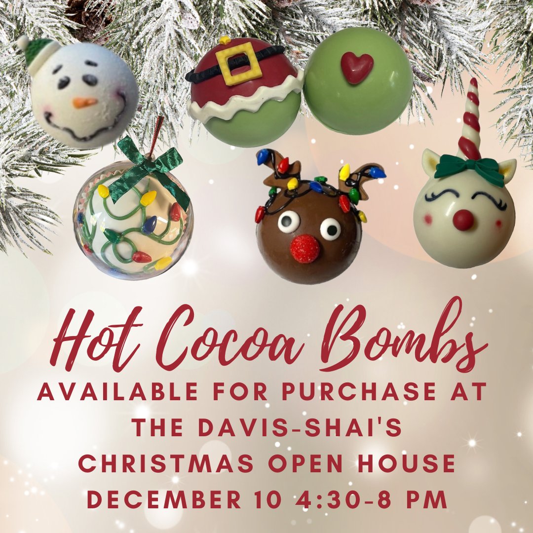 Lisa with Chocolate Melts will be at the Christmas Open House with her ADORABLE Hot Cocoa Bombs available for purchase!

ed.gr/eemes