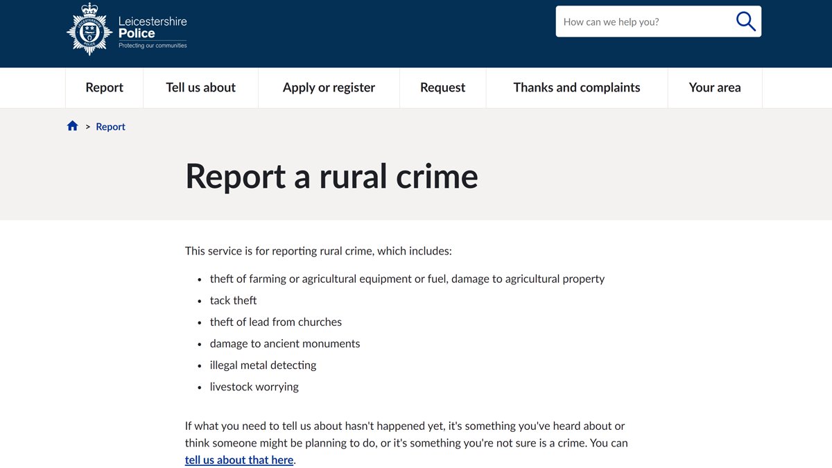 You said... we needed to create a bespoke way of reporting rural and wildlife crime - so we did! One click will take you to the new online forms or you can find them if you go to the force website. Please report crime to us. orlo.uk/GNHE9 orlo.uk/9T5ju