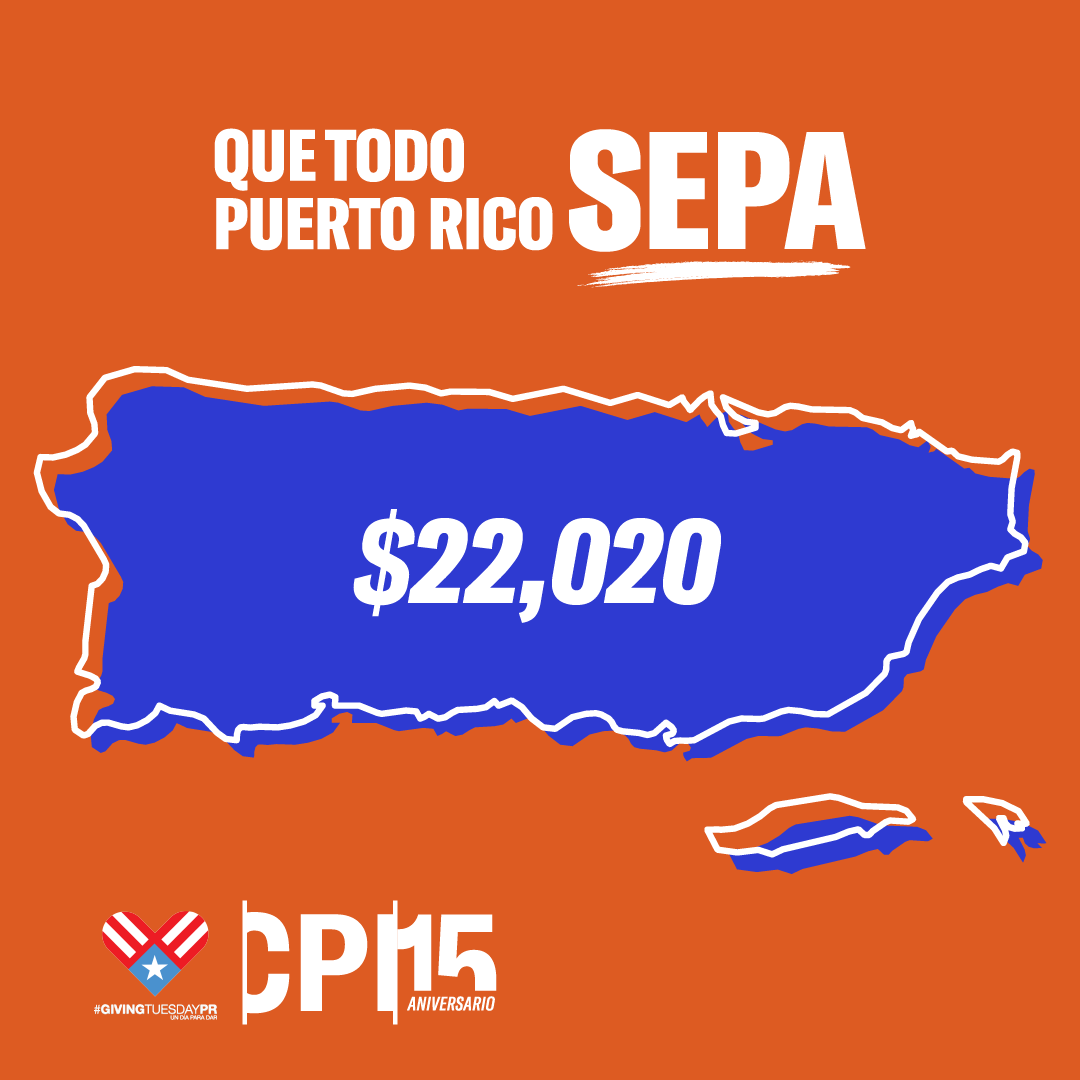 cpipr's tweet photo. 1/3 ¡GRACIAS por responder al llamado de nuestra campaña de #GivingTuesdayPR para QUE TODO PUERTO RICO SEPA! Recibimos con mucho agradecimiento sus donaciones hasta la medianoche, y nos llena de alegría decir que ¡logramos alcanzar el 110% de nuestra meta! https://t.co/F9ONsADX2b