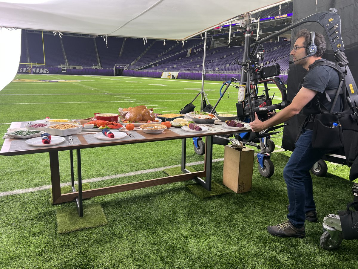 SynergyFilms's tweet photo. Behind the scenes with our team and @NBCSports for the production of their 2022 Thanksgiving Open before the game between The Vikings and Patriots on Thanksgiving night. Check out behind the scenes content below! 

#synergyfilms #SNF #Thanksgiving #NBC #NBCSports #Football #NFL https://t.co/Gzr8oKBlXD