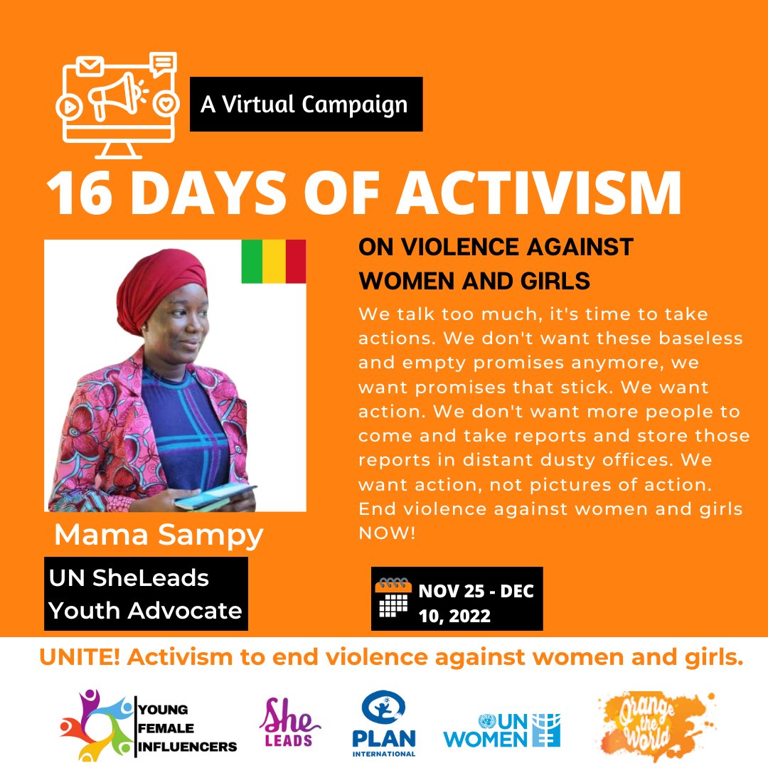 yfinfluencers's tweet photo. #Day6 the 2022 #16DaysofActivism, @MansblouS, a UN SheLeads Youth Advocate is calling on individuals and organizations on the need to put in more work, and not just words, to end violence against women and girls. We need #action, #notwords. #endviolenceagainstwomenandgirls https://t.co/ChM52iilxY