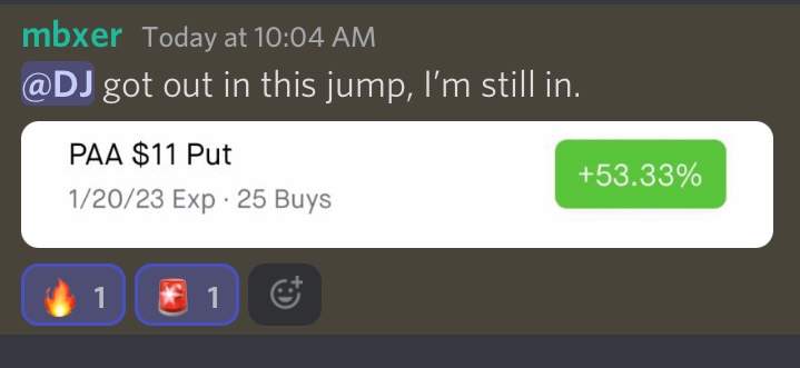 Options Kings (@optionskings78) on Twitter photo ๐จ๐๐ต Banking daily๐จ๐ต๐
Swing trade alert from <a href="/MbxerOptions/">Business Starter Guy</a> BANG๐ฅ๐ฅ
#PAA $12P 12/16 50%+
Join the discord today. discord.gg/XPEaFPJv ๐จ๐๐ต Banking daily๐จ๐ต๐
Swing trade alert from <a href="/MbxerOptions/">Business Starter Guy</a> BANG๐ฅ๐ฅ
#PAA $12P 12/16 50%+
Join the discord today. discord.gg/XPEaFPJv