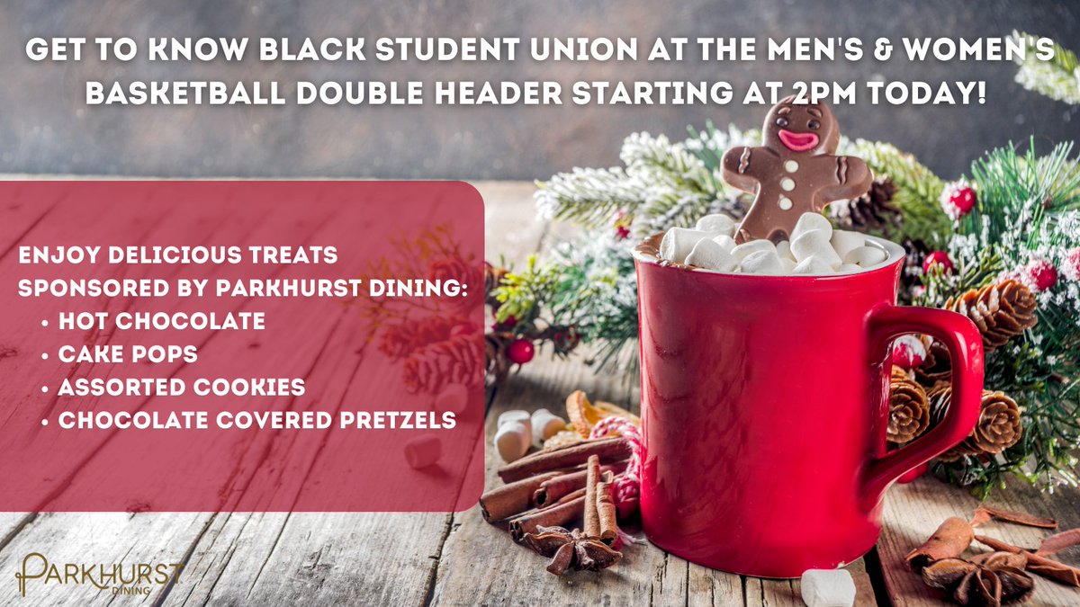 Mingle with your peers and Black Student Union while cheering on the Student Princes and enjoying some delicious treats!

You can find BSU &amp; all the holiday goodies in the Seiberling Lobby starting at 2pm today.  
<a href="/Berg_BSU/">Heidelberg BSU</a>