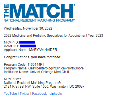 Extremely happy and excited Alhamdulillah!! Matched in the gastroenterology Fellowship. Special thanks to the family and mentors who supported me during this time.
#GITwitter #match2022 #fellowshipmatch