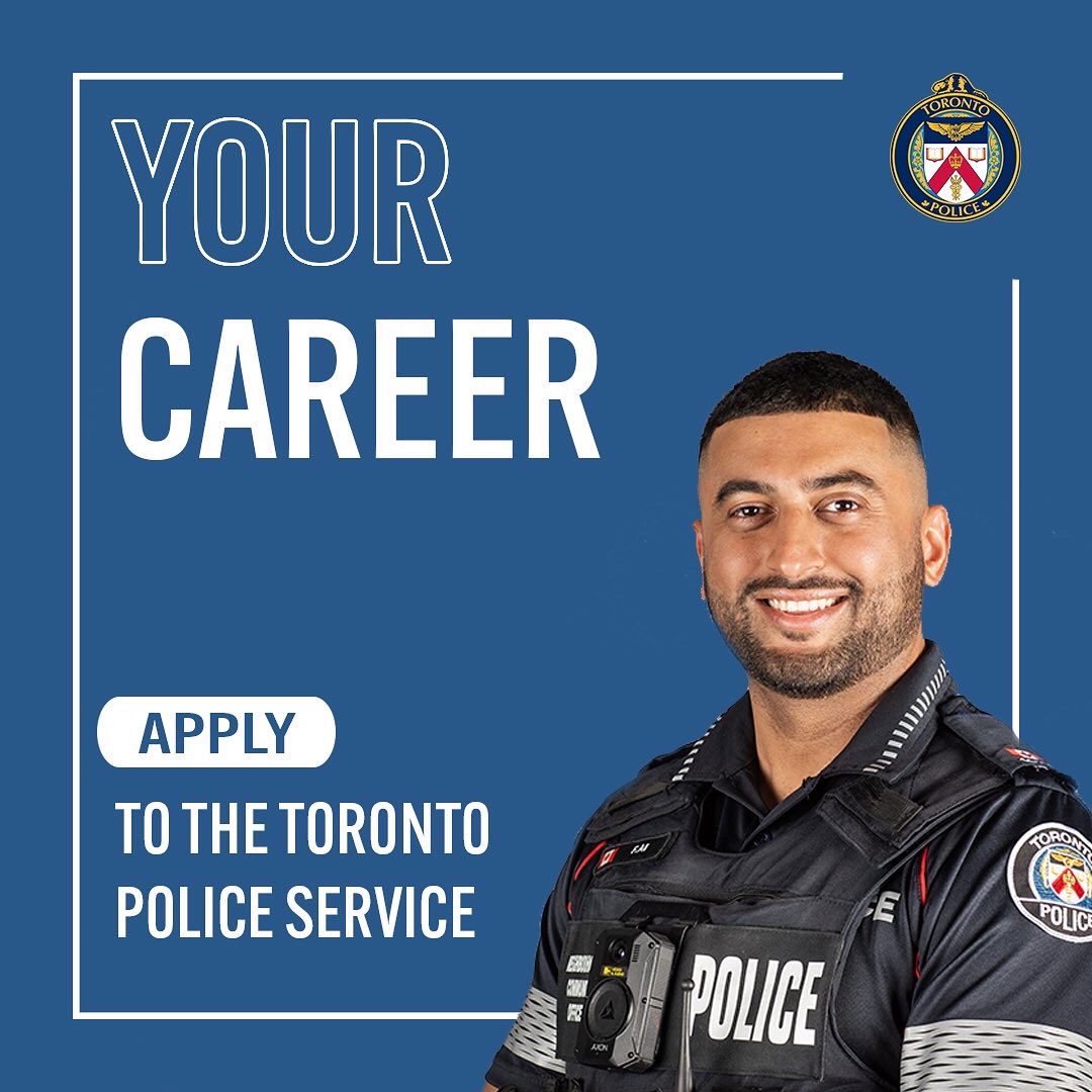 It’s your Toronto, your community. Make it your career. Learn more at tps.ca/careers <a href="/torontopolice/">Toronto Police</a> <a href="/OfficerFarhan/">Officer Farhan</a>