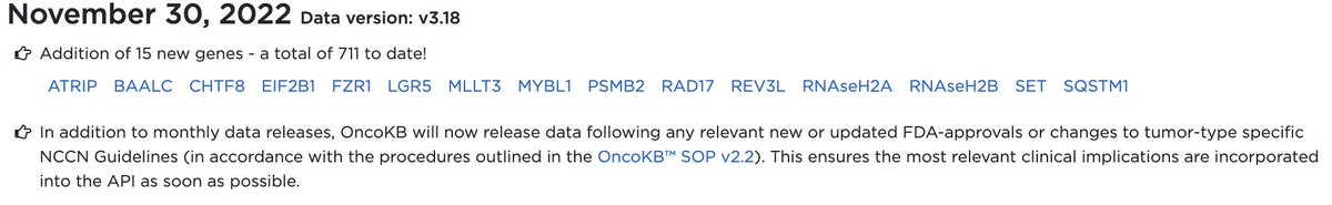 Debyani Chakravarty, PhD 🇺🇦 (@cdebyaniphd) on Twitter photo <a href="/OncoKB/">OncoKB™</a> release people & >700 cancer genes curated to date! What a great way to join our team <a href="/OncoKB/">OncoKB™</a> scientists <a href="/AmandaDhanes/">Amanda Dhaneshwar</a> & <a href="/NicoleCFern/">Nicole Fernandez</a>!! 👏 <a href="/ritikakundra10/">Ritika Kundra</a> too!
Also stay tuned for <a href="/OncoKB/">OncoKB™</a> releases w/every new FDA targeted drug approval or NCCN precision oncology update! <a href="/OncoKB/">OncoKB™</a> release people & >700 cancer genes curated to date! What a great way to join our team <a href="/OncoKB/">OncoKB™</a> scientists <a href="/AmandaDhanes/">Amanda Dhaneshwar</a> & <a href="/NicoleCFern/">Nicole Fernandez</a>!! 👏 <a href="/ritikakundra10/">Ritika Kundra</a> too!
Also stay tuned for <a href="/OncoKB/">OncoKB™</a> releases w/every new FDA targeted drug approval or NCCN precision oncology update!