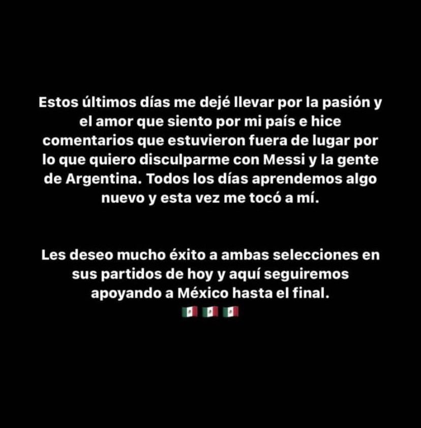 CARASmexico's tweet photo. #CaneloÁlvarez se disculpa con Messi  y Argentina por los comentarios que hizo hace unos días. ¿Qué opinas? 

#MexicoVsArgentina #Argentina #mexico #canelomessi #messicanelo https://t.co/44C7yQzlS6
