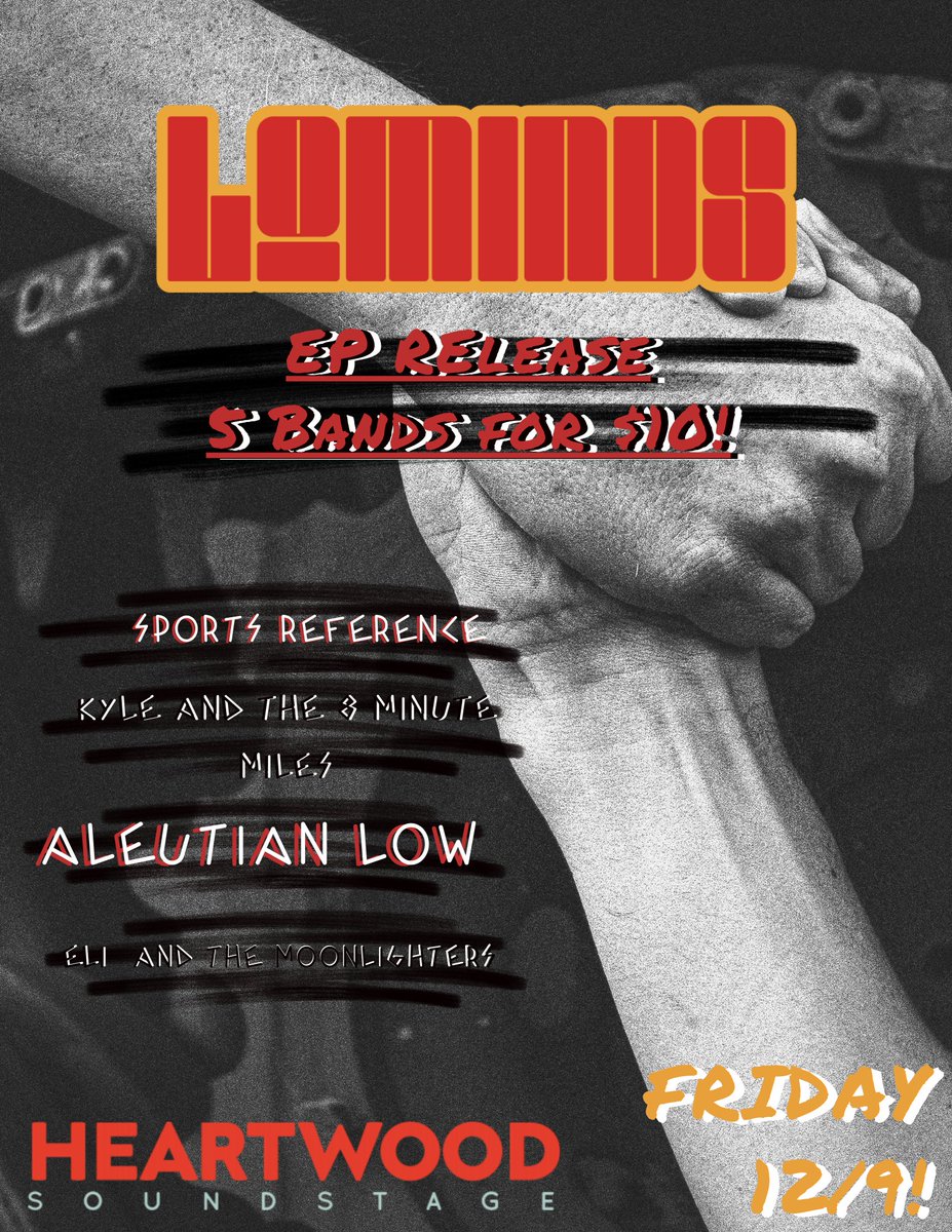 LoMinds's tweet image. Come celebrate our very professional EP release Friday 12/9 with this very official flyer that was definitely not hastily thrown together at the last minute!