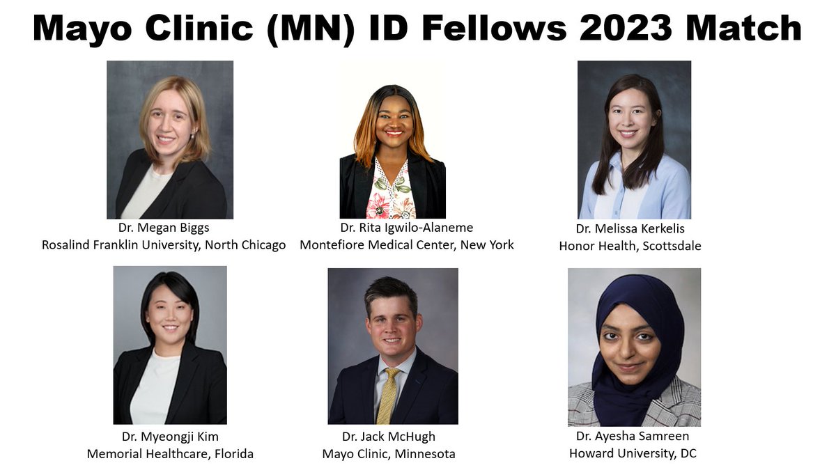 #MayoIDFellowship is ecstatic to present our incoming group of six stellar physicians who will join our family in 2023. It’s an amazing match once again! #NRMP #Match2023