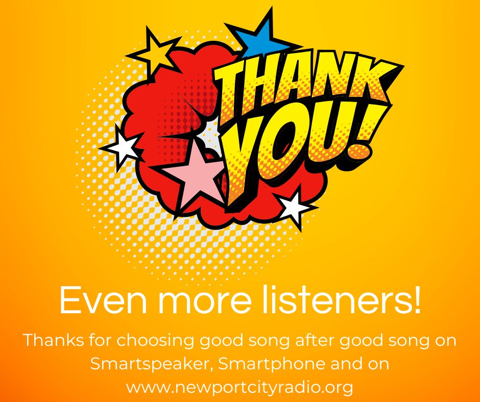 npcityradio's tweet photo. 🌟Some great news
You're part of our biggest audience ever!
We believe it truly is "good song after good song"
We'd love your feedback via message or via studio@newportcityradio.org🌟 https://t.co/1VVSMpav4S