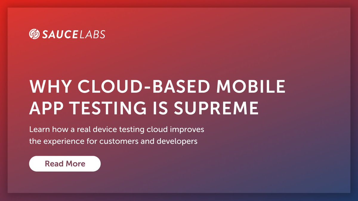 saucelabs's tweet image. Take #MobileAppTesting to the next level by moving to the cloud. ☁️ #CloudBasedTesting eliminates the costs and risks associated with physical devices, saves developers time and elevates user experiences. Learn more: ow.ly/8zWH50LReoR