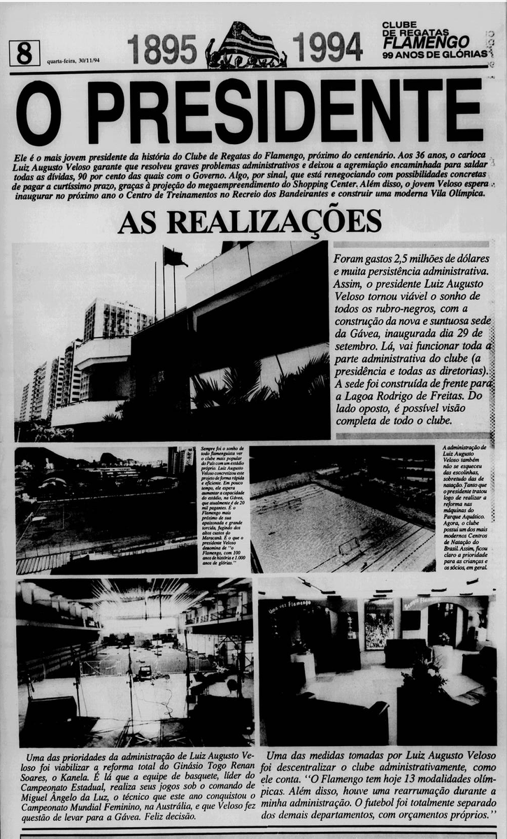 flahistoria's tweet photo. 30/11/1994 #flahistoria
[📰 @jornaldsports - Caderno Especial]

O presidente Luiz Augusto

▪️ As realizações
▪️ Os planos

#Fla127 https://t.co/Ar0RyRWadu