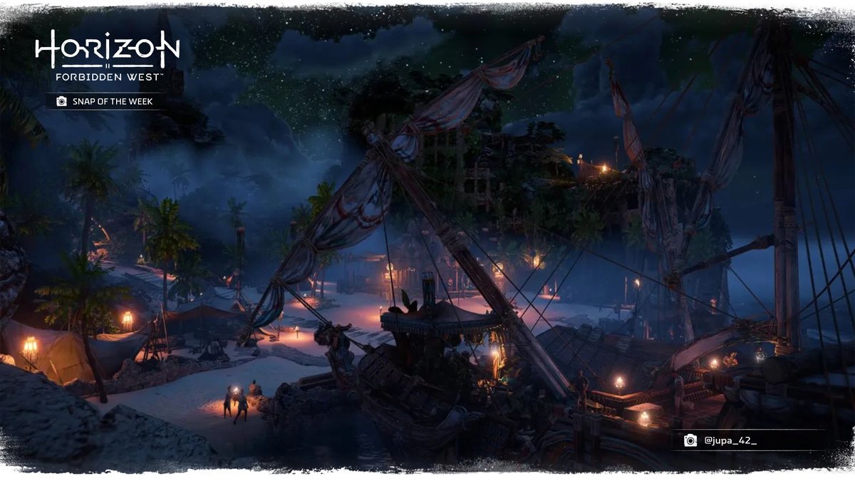 Guerrilla's tweet photo. Out at night

📷 Virtual photography by @Jupa_42

#HorizonForbiddenWest #BeyondTheHorizon https://t.co/Rw384h7e1I