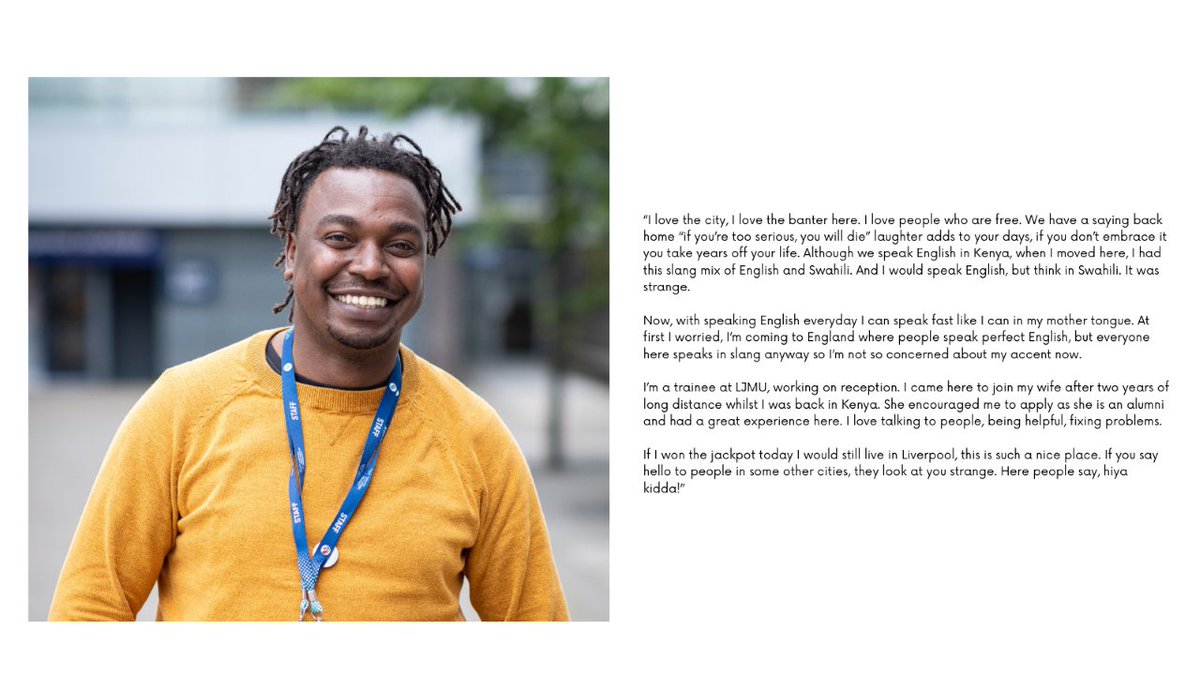 LJMU's tweet photo. "If I won the jackpot today, I would still live in Liverpool"

- Isaac, LJMU Staff

@humansofliverpl x LJMU

#HumansofLJMU #Bicentenary #LJMUtogether #LJMU200 https://t.co/mnod3MvBUr
