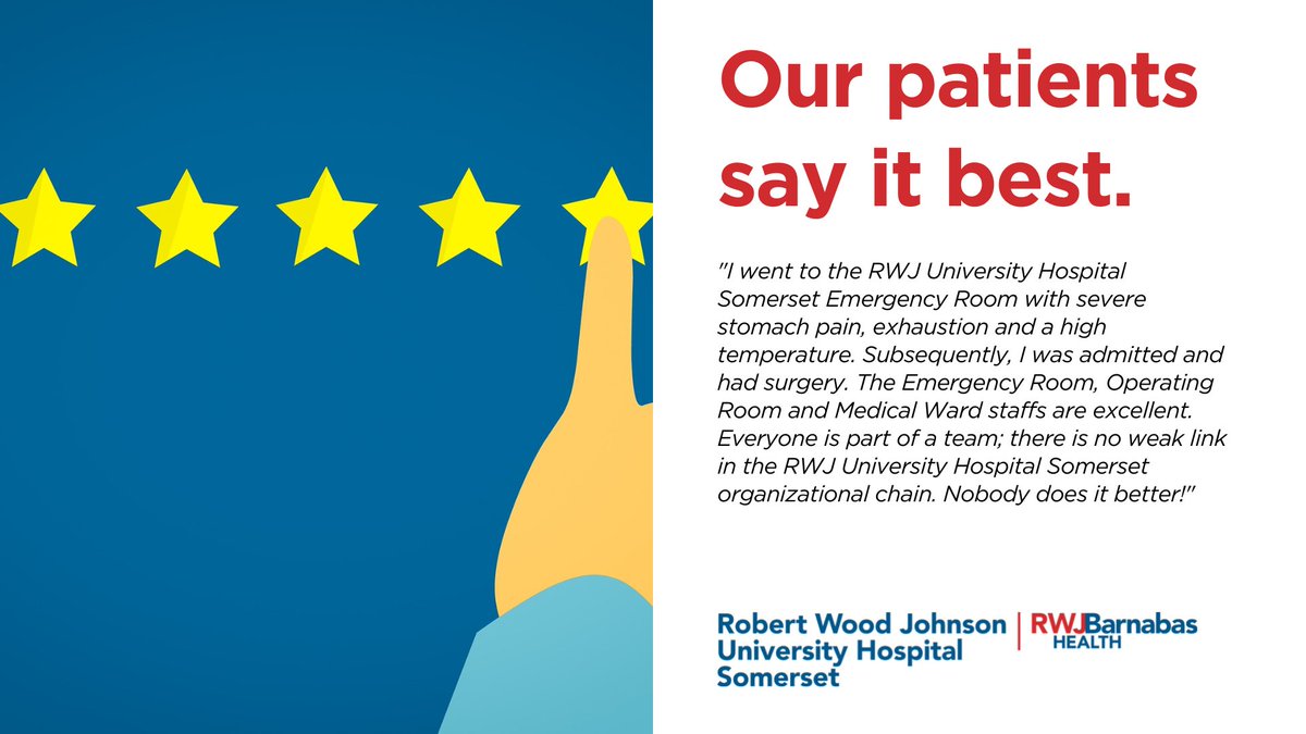 RWJSomerset's tweet photo. There is no weak link at #RWJSomerset!

#OurPatientsSayItBest https://t.co/b1eIfrfPFR