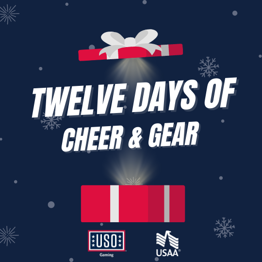 USOgg's tweet photo. 🎁'Tis the season for cheer and gear! 🎁

We're teaming up with @USAA to give away gaming prizes over the next 12 days - with a new prize being unveiled every day! 

Check back daily to enter for a chance to win, and to find out who's won! https://t.co/xpGJ204Bbl
