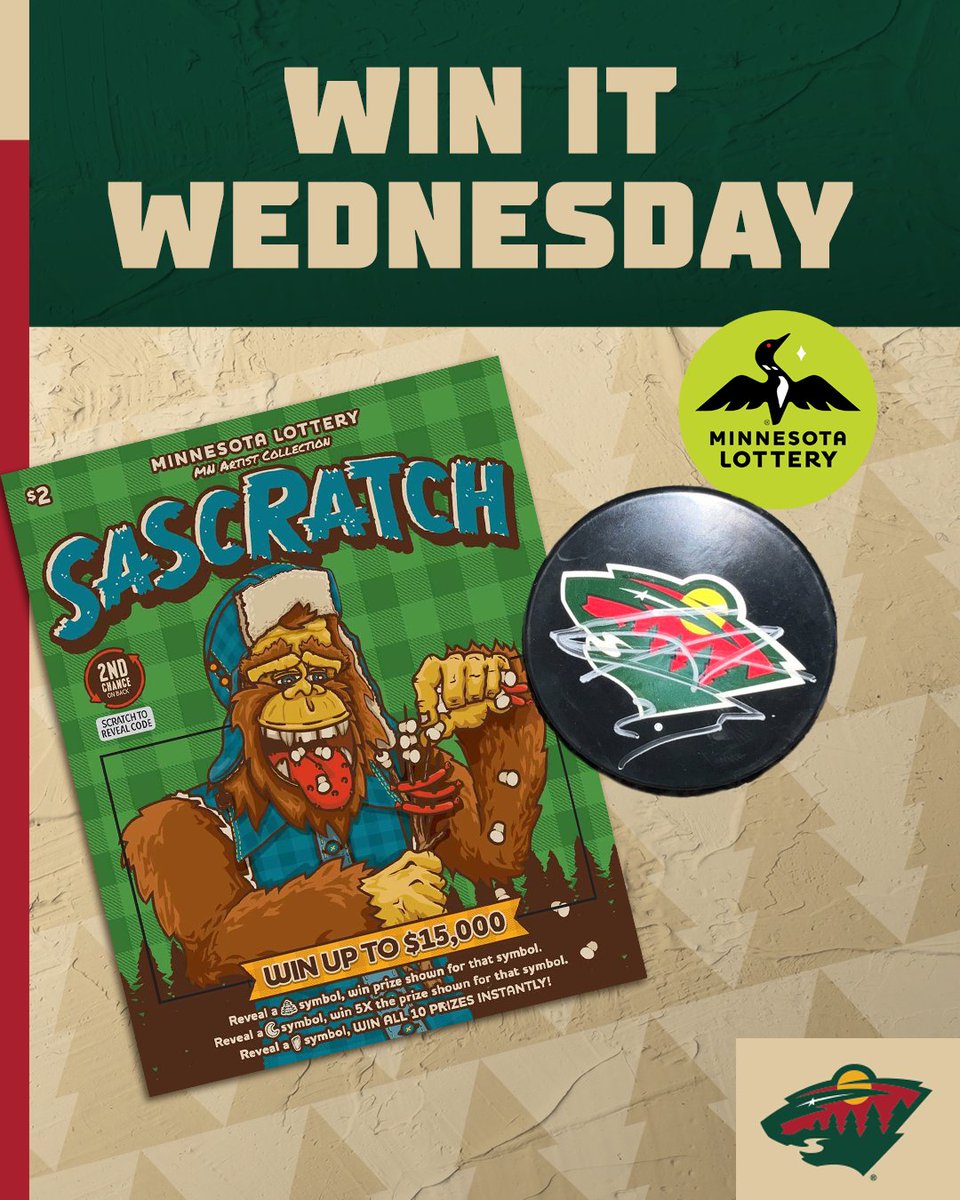 Woohooooooo! 💥 Say I’MN to #WinItWednesday!

RT for a chance to win a Brandon Duhaime signed #mnwild puck, $50 in <a href="/mnlottery/">Minnesota Lottery</a> scratch 🎟️ and more!

Rules » bit.ly/3MHGuFB