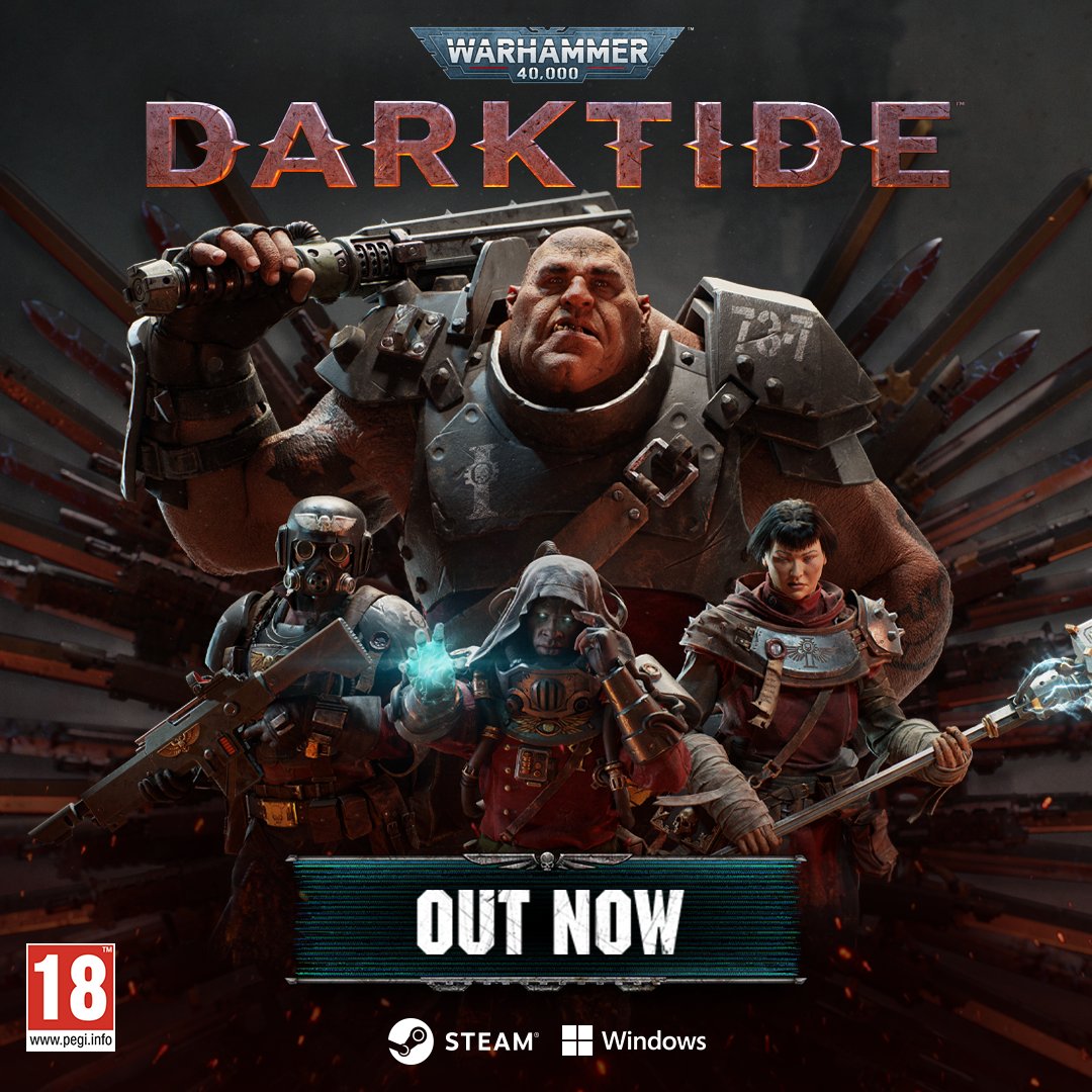 Darktide40K's tweet image. Well what are you waiting for, Rejects? It's here!