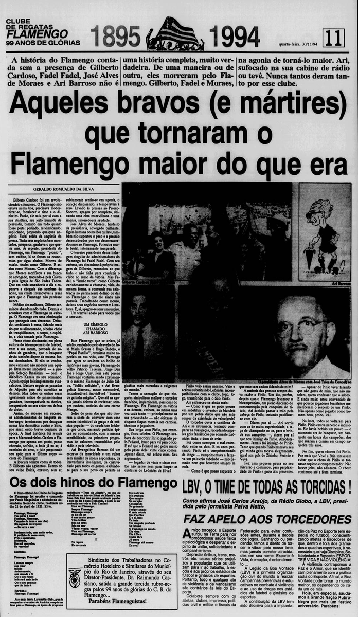 flahistoria's tweet photo. 30/11/1994 #flahistoria
[📰 @jornaldsports - Caderno Especial]

Aqueles bravos (e mártires) que tornaram o #Flamengo maior do que era

#Fla127 https://t.co/QH8yc4m7is