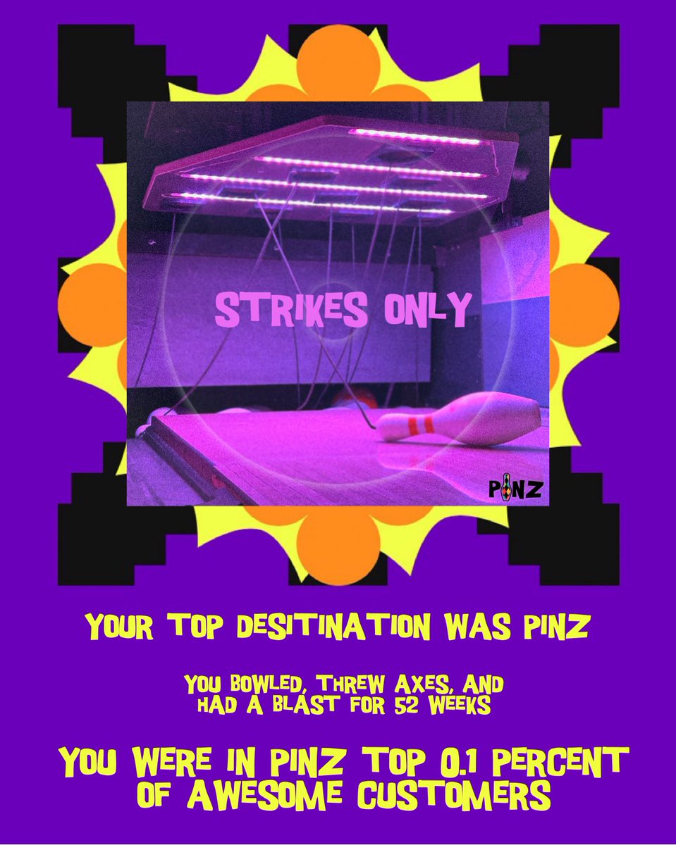 Omg our #SpotifyWrapped just came out. No surprises here 😉

#pinzbowl #bowling #axethrowing #spotifywrapped2022 #ma #nh #ny