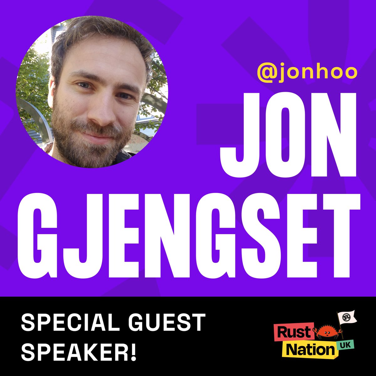 RustNationUK's tweet photo. After much teasing, we can finally reveal our special mystery guest speaker. We are excited to announce 
@jonhoo will be giving a Keynote talk titled 

Living with Rust Long-Term 

Early Bird Tickets Available 
https://t.co/IIRCcHZv2z

🦀 #rustlang #rustnationuk https://t.co/3jXcRQ86jP