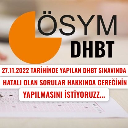 #dhbt2022hatalısorulariptal @DIBAliErbas @OSYMbaskanligi @nuri_nuriunal Pazar günü gerçekleştirilen Din Hizmetleri Alan Bilgisi Sınavındaki hatalı soruların iptalini talep ediyoruz. Lütfen sesimizi duyun