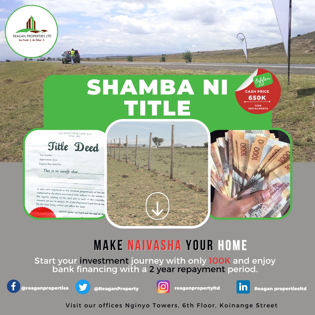 JoyNduma's tweet photo. Naivasha is soon becoming a MINI CITY Invest now by buying a plot for 650k at Baraka Estate in Mirera Naivasha, get a ready title contact us on 0726120926 for free site visits
#aishajumwa
#kinoti
#sarahwairimu
#hustlefund
#telegram
#Greenparkterminus https://t.co/S8QNvPuowg