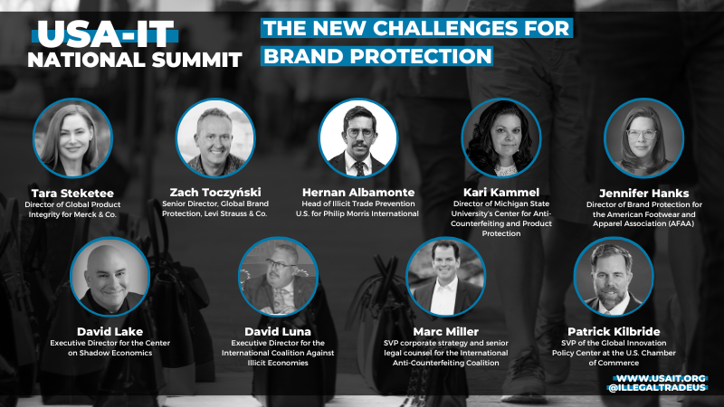 IllegalTradeUS's tweet photo. Our USA-IT National Summit is happening in Washington, D.C. and we are excited to share the panelists for “The New Challenges For Brand Protection” panel featuring the following speakers: 
https://t.co/nDA4EXrkg5 https://t.co/tL9QypiOqm