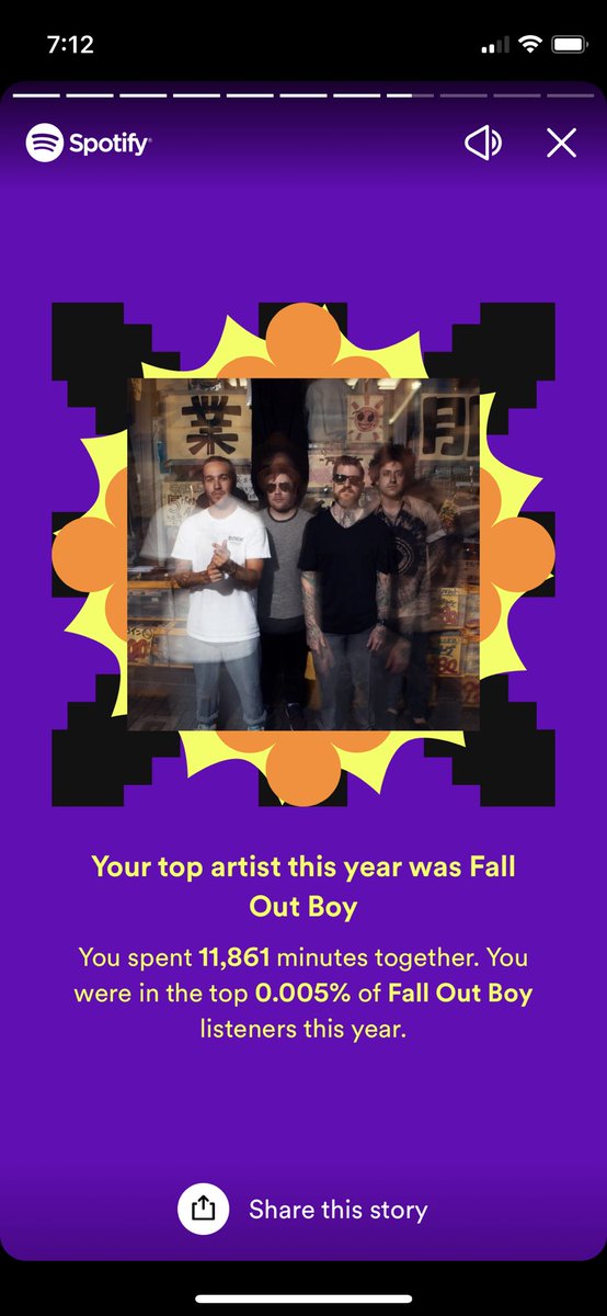 iamkanders's tweet photo. top 0.005% of @falloutboy listeners this year.

can you tell it’s been a tough one for this broken hearted boy? https://t.co/VXTMahdvz3