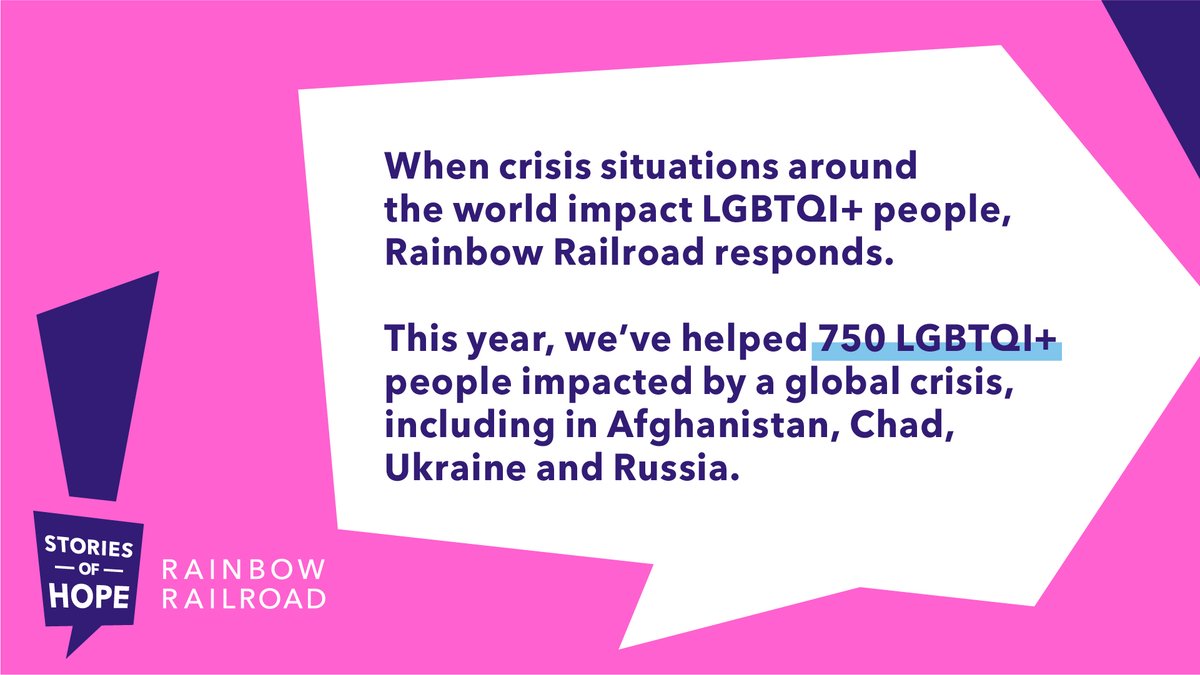 RainbowRailroad's tweet image. Alongside our year-end fundraising, we are sharing stories from our network – of journeys, of impact, of support, and more. Stories of Hope will shed light on the work we do every day, via our six life-saving streams of help.

Visit rainbowrailroad.org/give to donate.