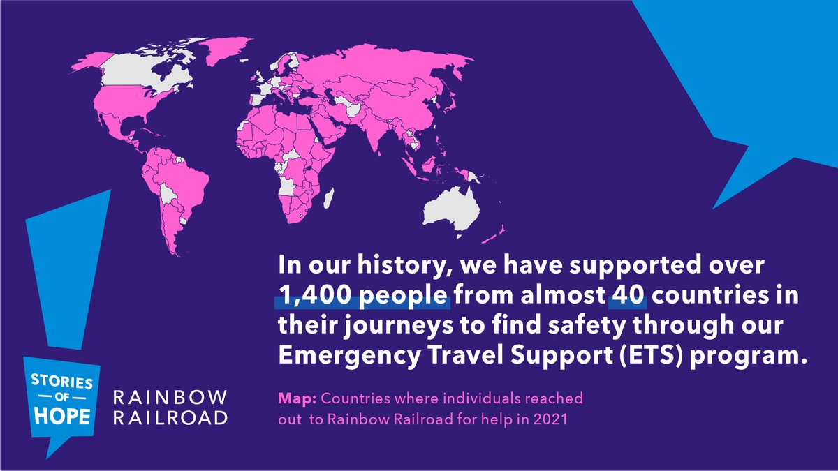 RainbowRailroad's tweet image. Alongside our year-end fundraising, we are sharing stories from our network – of journeys, of impact, of support, and more. Stories of Hope will shed light on the work we do every day, via our six life-saving streams of help.

Visit rainbowrailroad.org/give to donate.